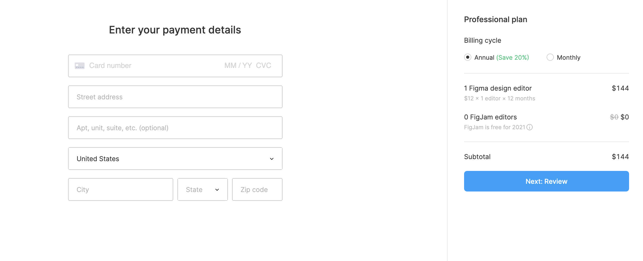 Figma Payment Page Design 